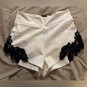 White and black shorts